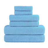 Aqua Colour of Dan River 6 Piece Popcorn Cotton Bath Towel Set